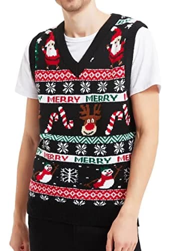 daisysboutique Men's Christmas Sweater Crew Neck Acrylic Medium | Festive Cartoon Design thumbnail 4