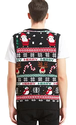 daisysboutique Men's Christmas Sweater Crew Neck Acrylic Medium | Festive Cartoon Design thumbnail 3