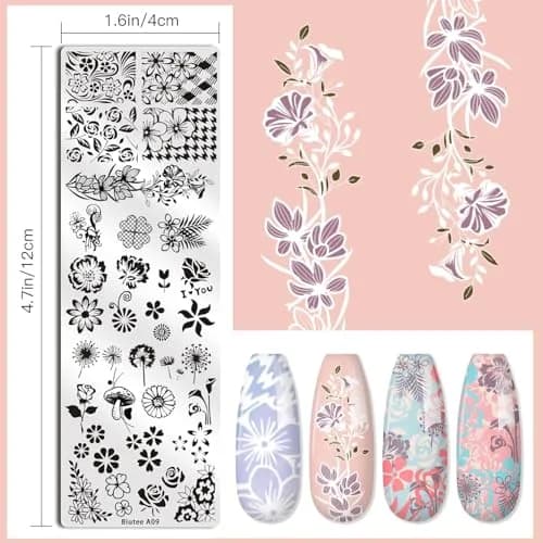 Biutee 10 pcs Nail Stamping Plates Set Halloween Nail Art Kit 12 x 4 cm (4.72 x 1.6 Inch) | Professional DIY Manicure Designs thumbnail 8