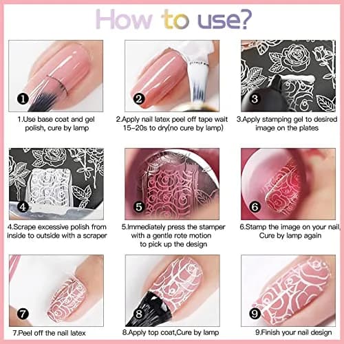 Biutee 10 pcs Nail Stamping Plates Set Halloween Nail Art Kit 12 x 4 cm (4.72 x 1.6 Inch) | Professional DIY Manicure Designs thumbnail 9