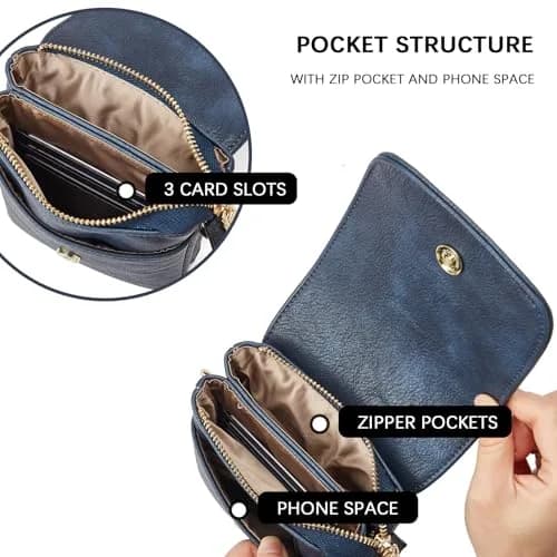 BOSTANTEN Small Crossbody Bag for Women Designer Cell Phone Purse | Vegan Leather, Compact & Stylish (4.9in x 2in x 7.1in) thumbnail 5