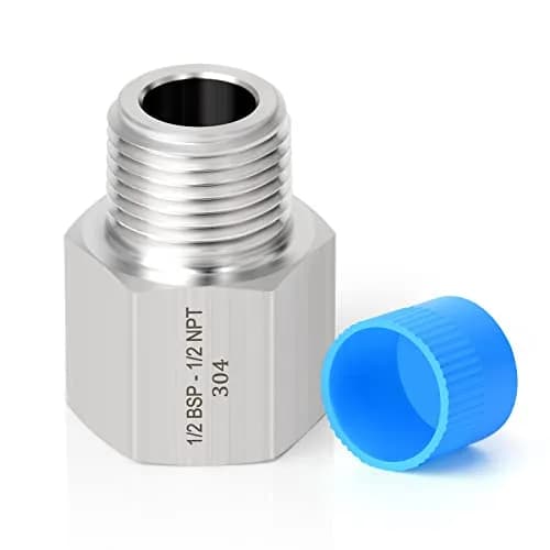 TAISHER Forging 304 Stainless Steel Fitting 1/2" NPT x G BSP Thread | Heavy Duty Pipe Adapter thumbnail 2