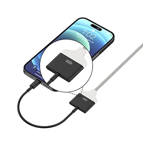 Belcompany Lightning to 30 Pin Adapter for iPhone | Apple MFi Certified 8-Pin to 30-Pin Converter (Black) thumbnail 3