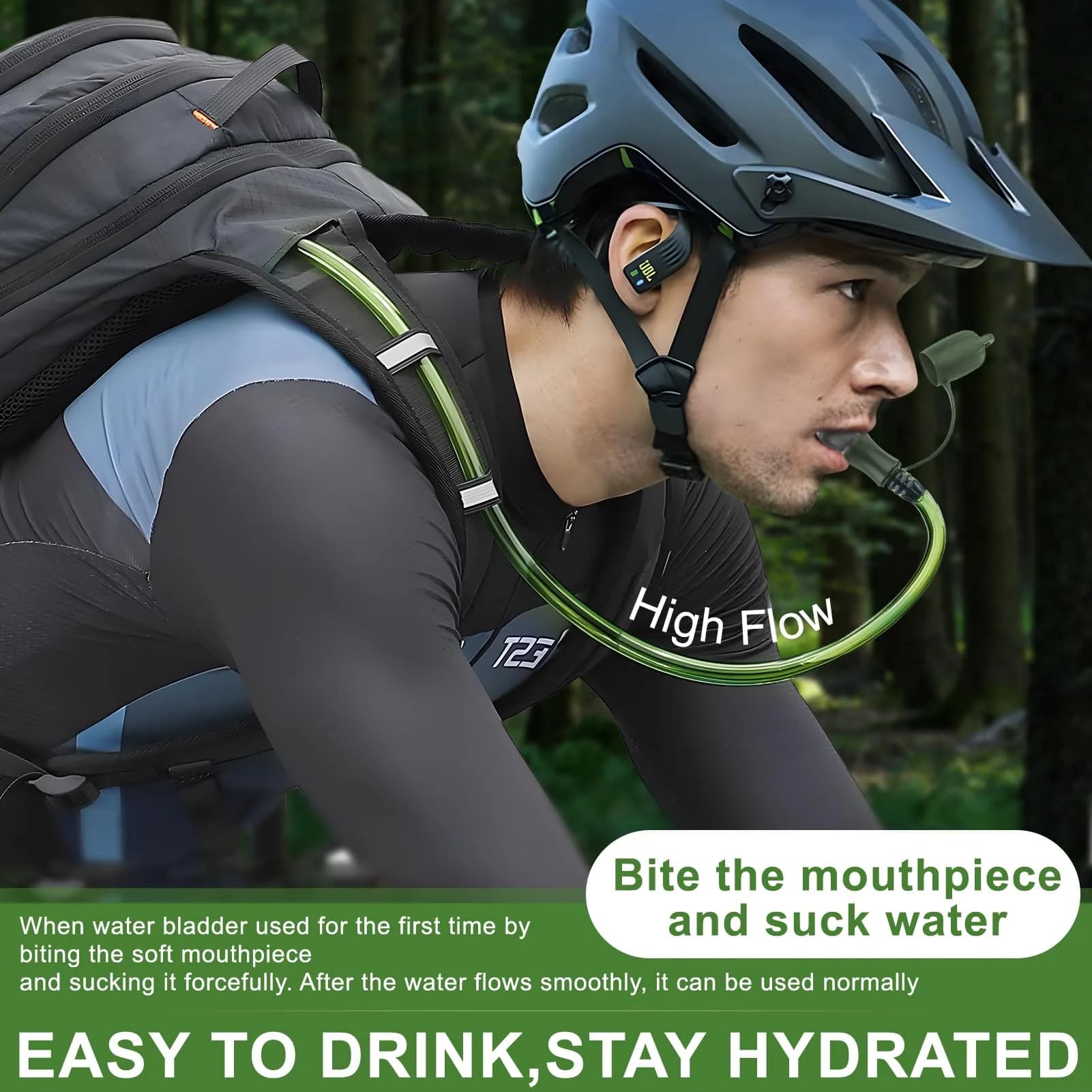 CHERAINTI Hydration Bladder 3L (9.5L x 21.3cm) | Military Green Water Reservoir for Backpacks - view 6