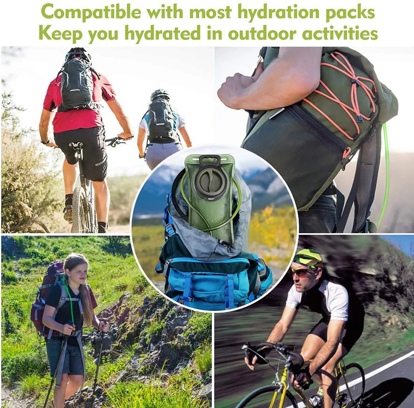 CHERAINTI Hydration Bladder 3L (9.5L x 21.3cm) | Military Green Water Reservoir for Backpacks - view 7