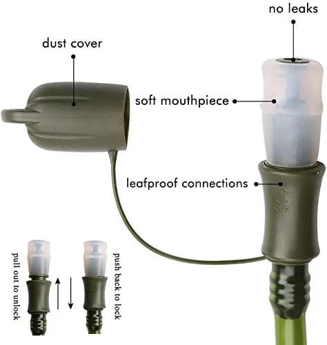CHERAINTI Hydration Bladder 3L (9.5L x 21.3cm) | Military Green Water Reservoir for Backpacks thumbnail 3