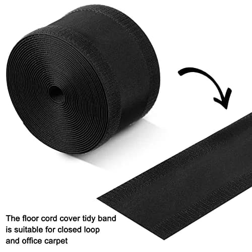 Syhood Carpet Cord Cover Floor Cable Protector 2.8 Inch 30 Feet Black | Floor Cable Management thumbnail 4
