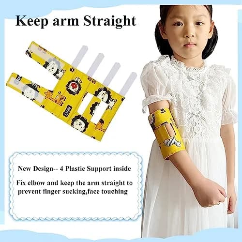 Heyshapeing Pediatric Elbow Immobilizer Splint for Babies & Kids - Large Orange | Prevents Scratching Face & Thumb Sucking thumbnail 3