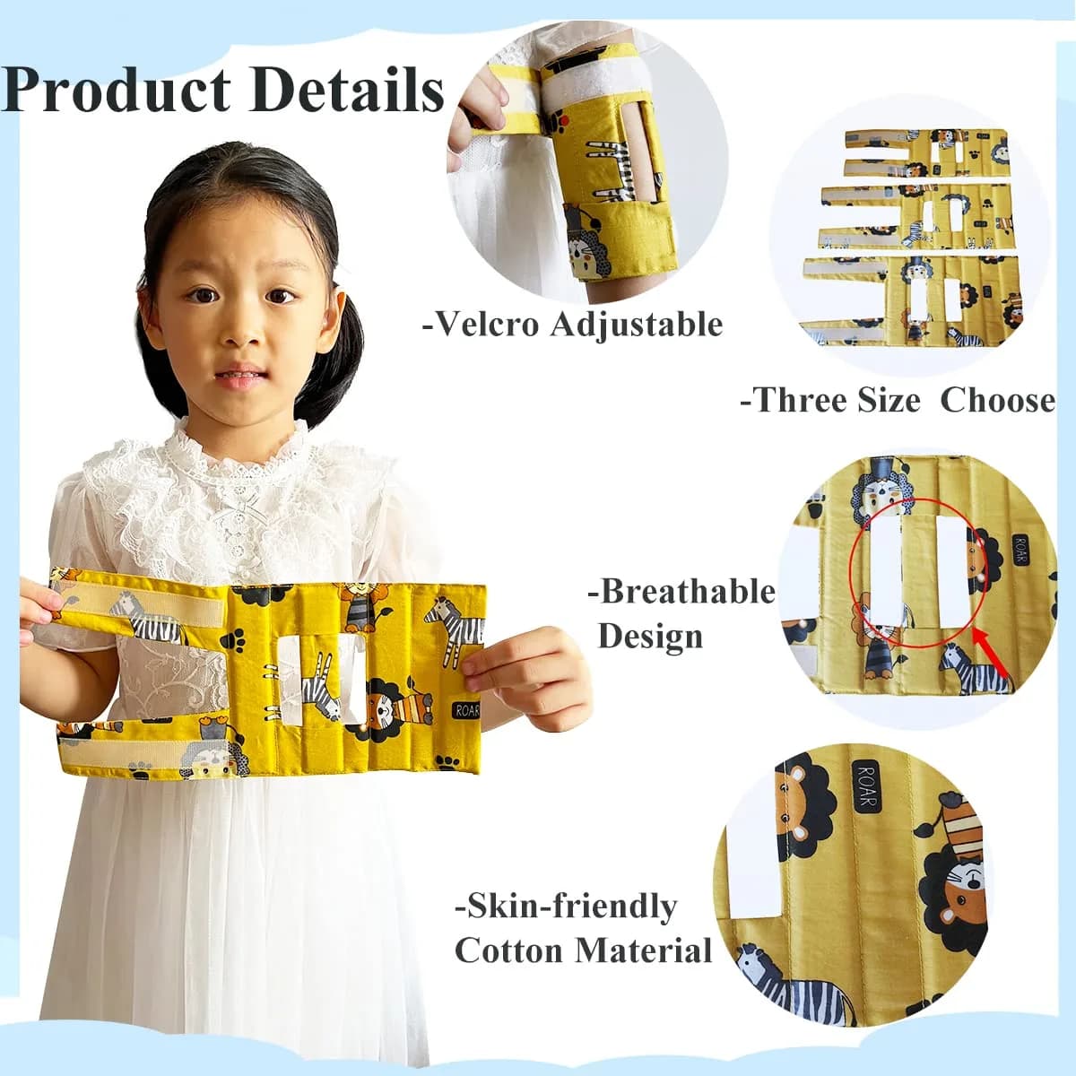 Heyshapeing Elbow Immobilizer Splint Small (4-6.5 inch) | Prevents Scratching, Thumb Sucking, IV Tube Pulling - view 4