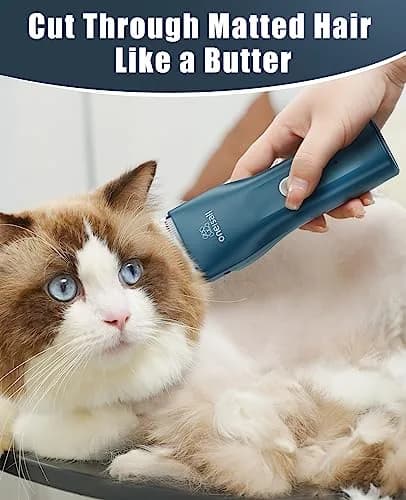 oneisall Pet Clippers for Cat Matted Hair, Quiet Pet Shaver with Storage Bag, 90-Min Runtime thumbnail 9