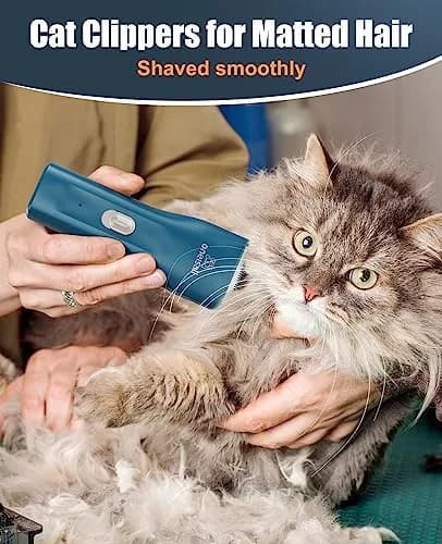 oneisall Pet Clippers for Cat Matted Hair, Quiet Pet Shaver with Storage Bag, 90-Min Runtime thumbnail 2