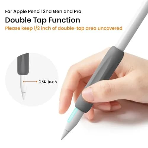 Delidigi Apple Pencil Grip, Ergonomic Silicone Sleeve for 1st/2nd Gen | Comfortable, Anti-Slip, No-Roll thumbnail 4