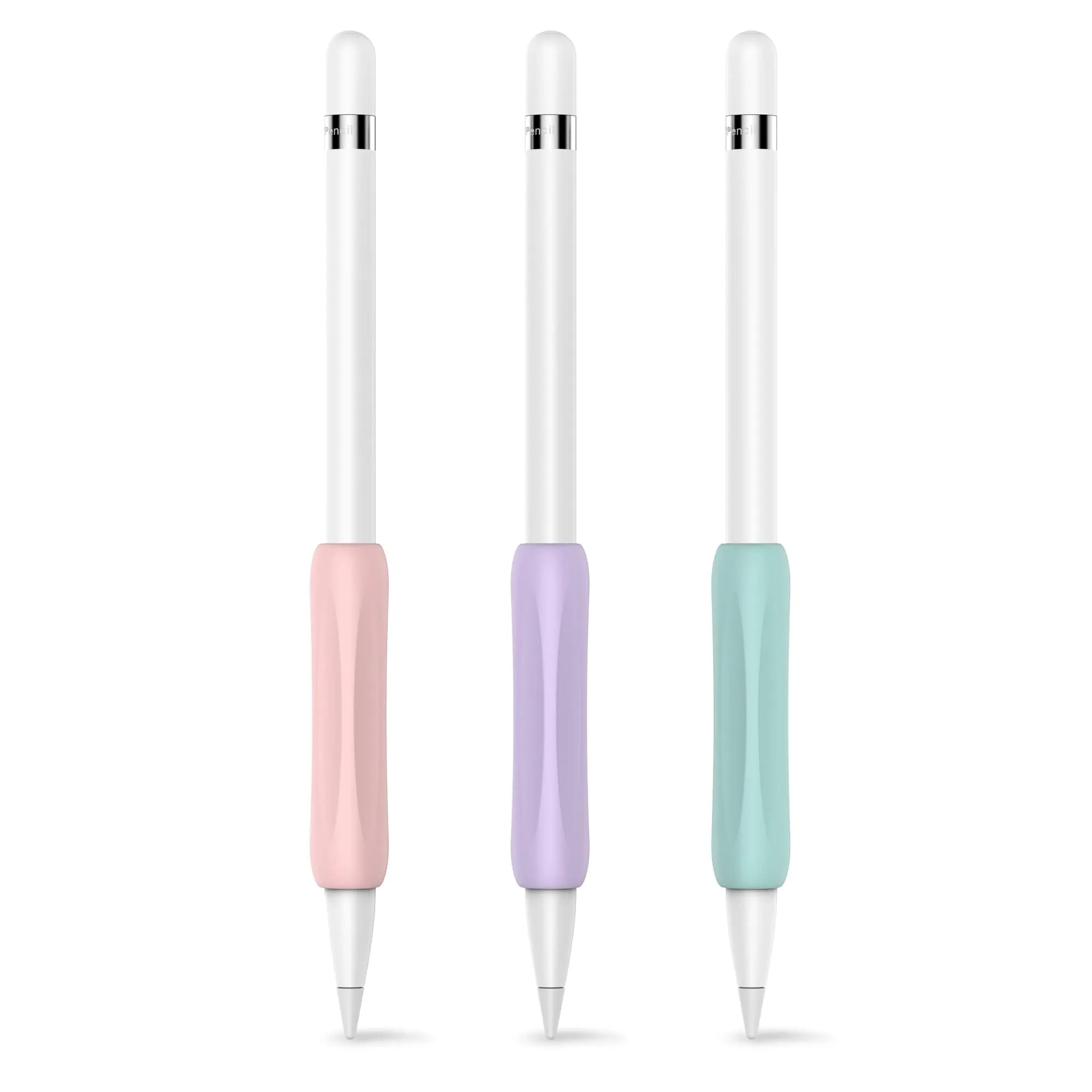 Delidigi Apple Pencil Grip, Ergonomic Silicone Sleeve for 1st/2nd Gen | Soft, Anti-Slip, No-Roll — Pink, Lavender, Mint Green