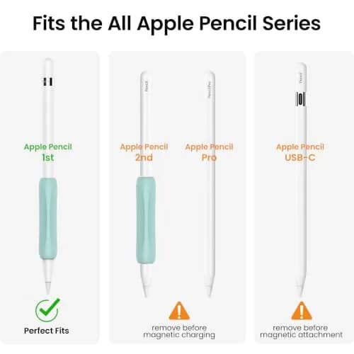 Delidigi Apple Pencil Grip, Ergonomic Silicone Sleeve for 1st/2nd Gen | Soft, Anti-Slip, No-Roll thumbnail 2