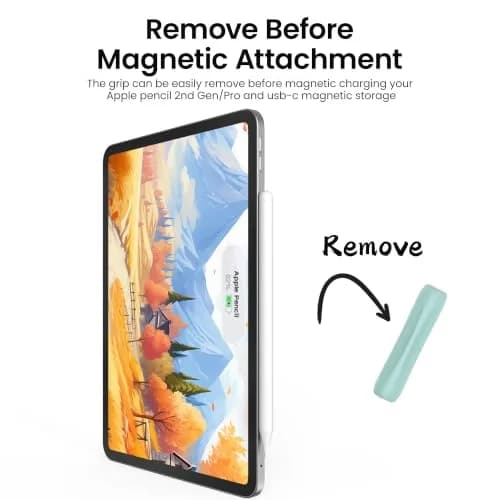 Delidigi Apple Pencil Grip, Ergonomic Silicone Sleeve for 1st/2nd Gen | Soft, Anti-Slip, No-Roll thumbnail 3