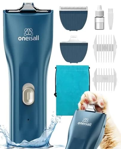 oneisall Quiet Pet Clippers for Cat Matted Hair, Cordless Cat Hair Trimmer with Storage Bag | Low Noise Under 50 dB thumbnail 1