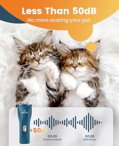 oneisall Quiet Pet Clippers for Cat Matted Hair, Cordless Cat Hair Trimmer with Storage Bag | Low Noise Under 50 dB thumbnail 4