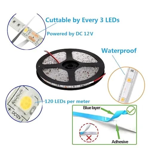 Foxdam White 2Pack String Light | Waterproof LED Strip for Indoor & Outdoor Decor thumbnail 2