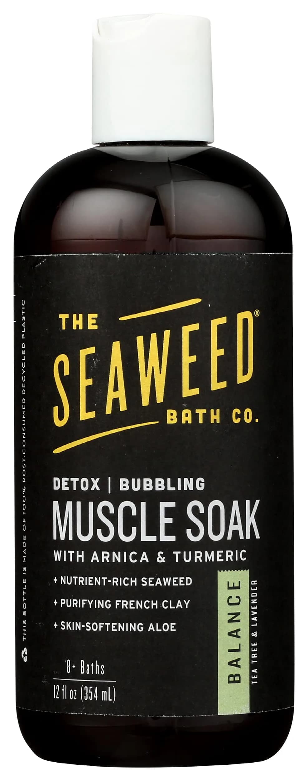 The Seaweed Bath Co. Detox Bubbling Muscle Soak, Lavender & Tea Tree, 12 Fl Oz | Vegan & Paraben Free — Natural