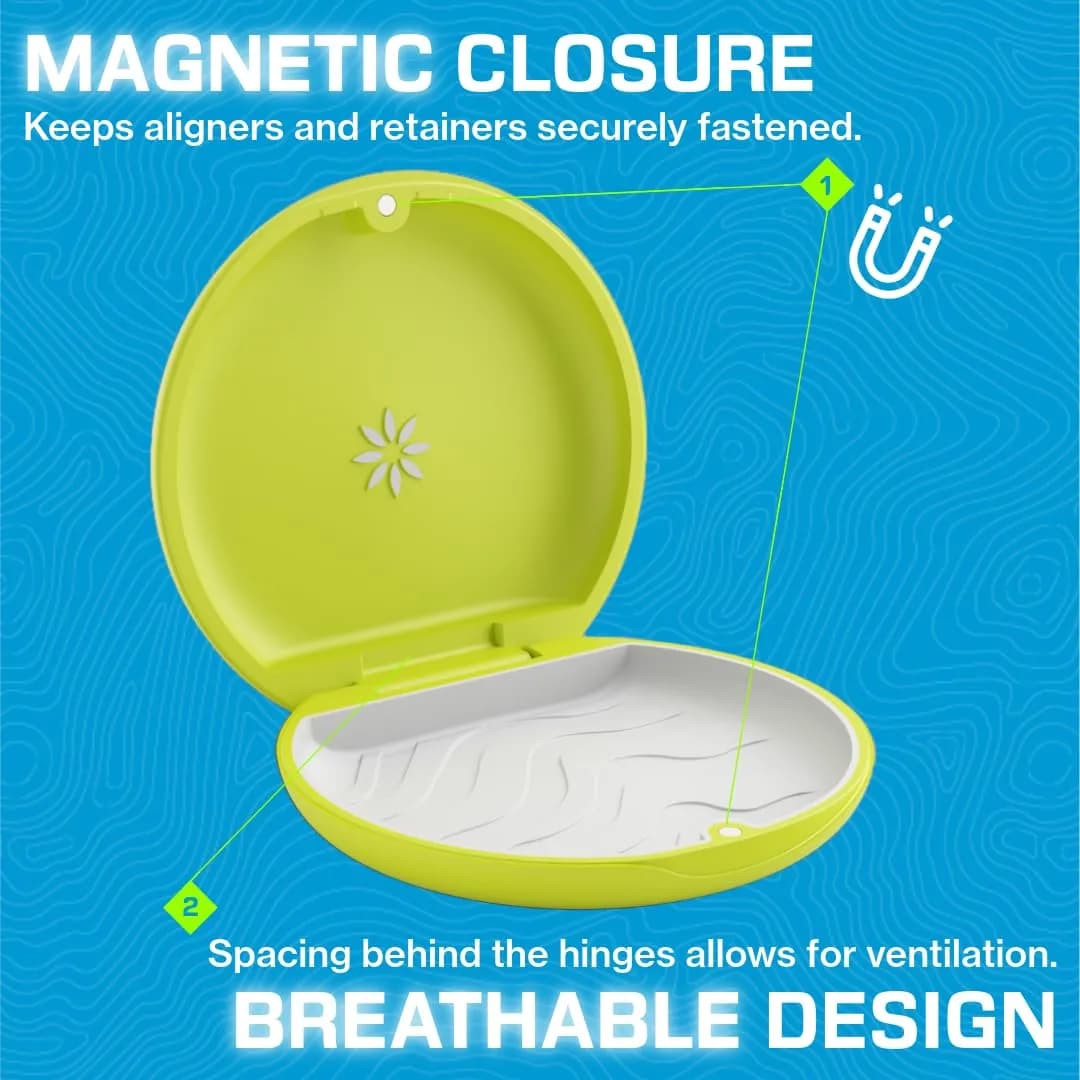INVISALIGN Aligner and Retainer Case, Lime Green, 21.9cm x 21.9cm x 5.6cm (8.7 x 8.7 x 2.2 Inch) | Official Invisalign Accessory - view 4