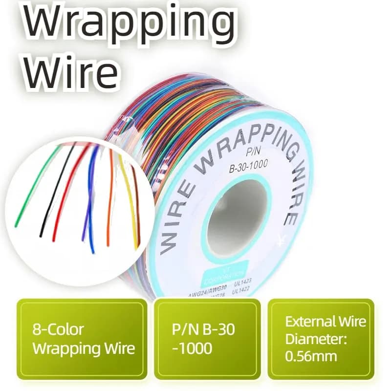 JESSINIE 8-Color Electronic Wire - 30 AWG Single Core, 250M | Tinned Copper Solid Cable for Circuit Boards thumbnail 7