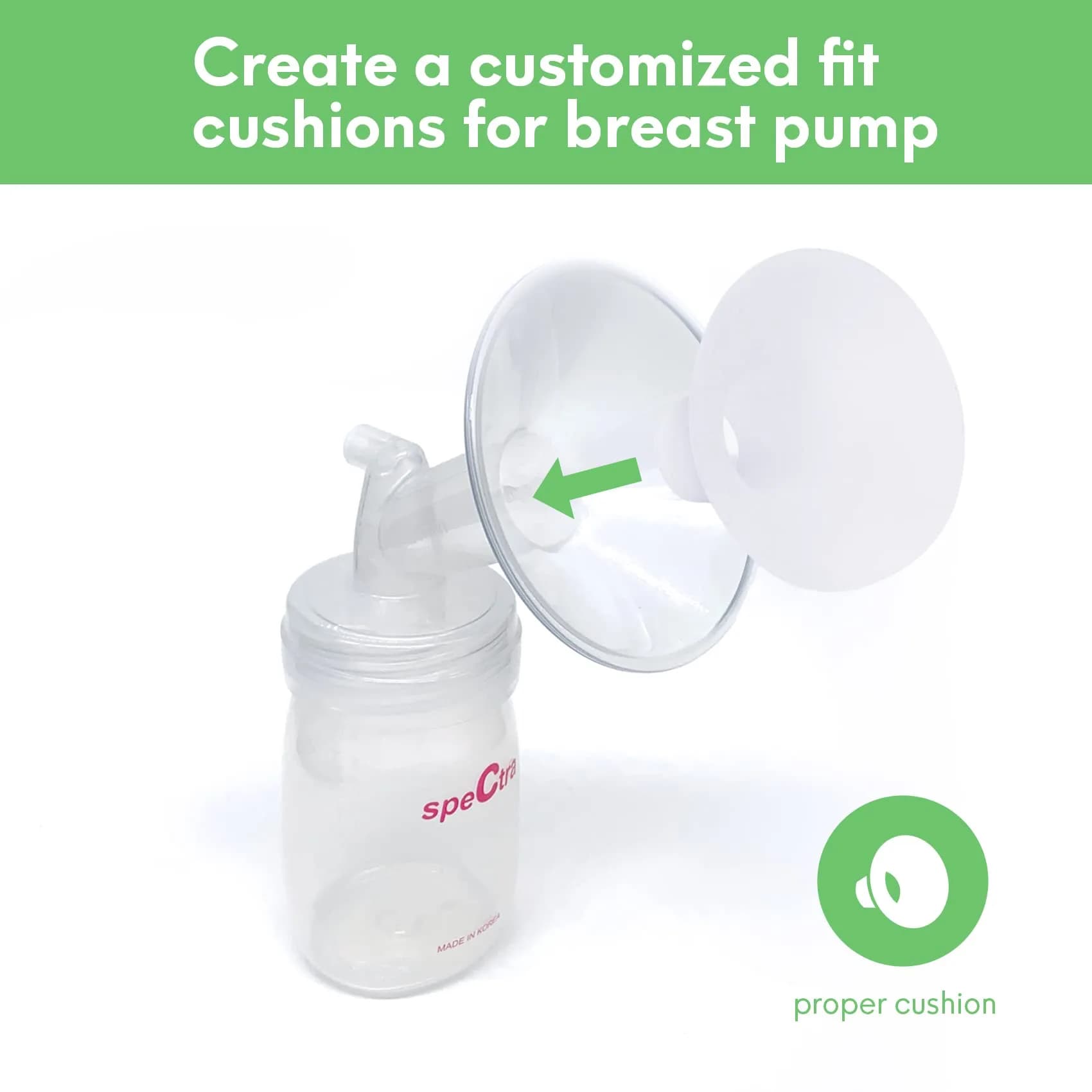 Mompmuir Breast Pump Cushion Insert (M, 2 pc) | Silicone Flange Sizing for Spectra & Medela Pumps - view 2