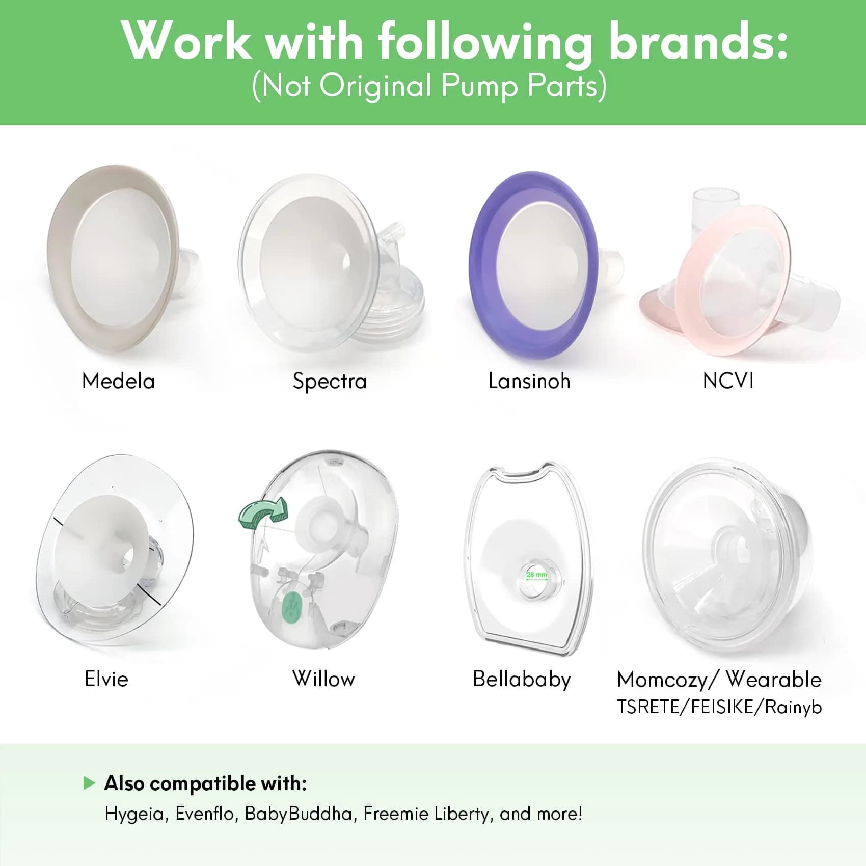 Mompmuir Breast Pump Cushion Insert (M, 2 pc) | Silicone Flange Sizing for Spectra & Medela Pumps - view 3