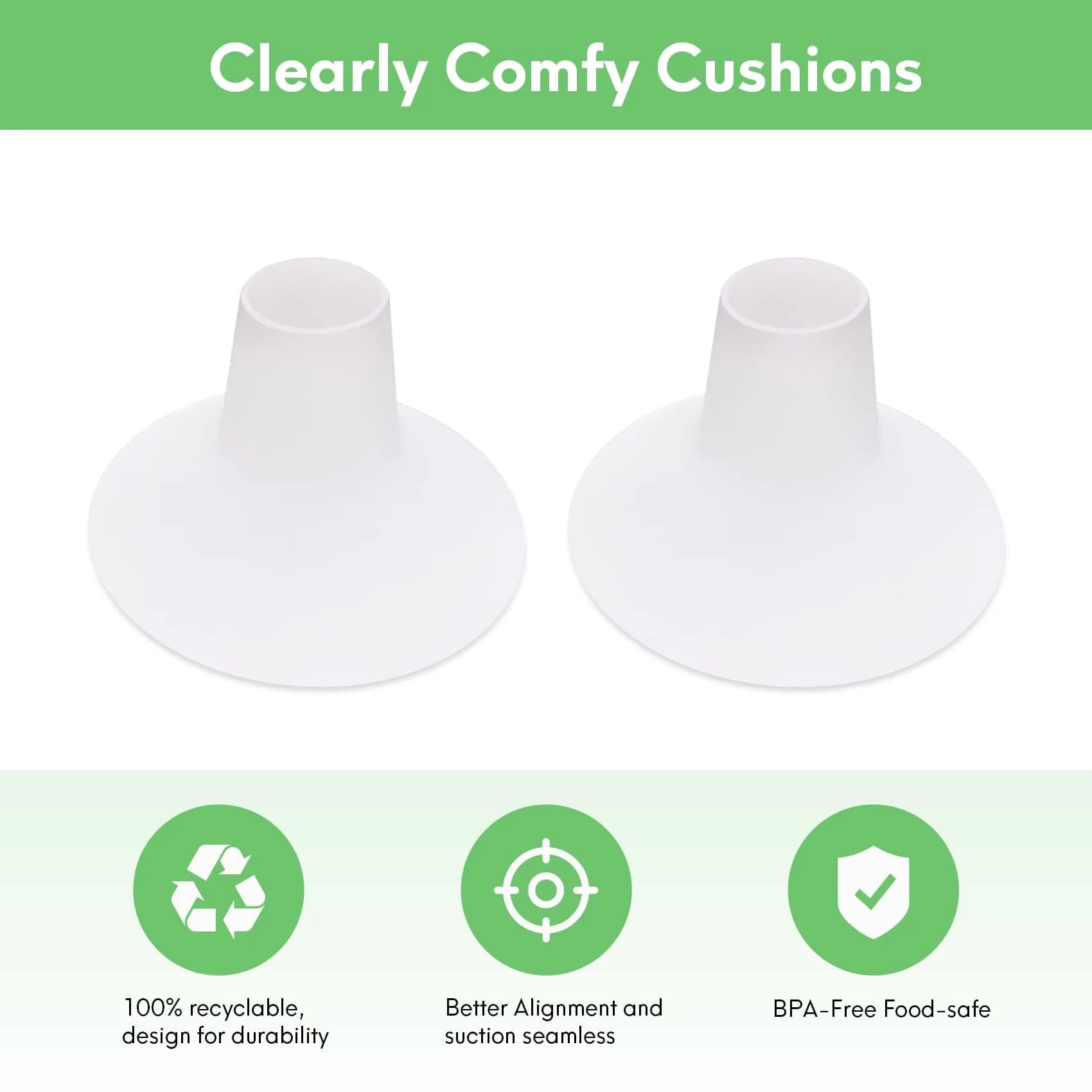 Mompmuir Breast Pump Cushion Insert (M, 2 pc) | Silicone Flange Sizing for Spectra & Medela Pumps - view 6