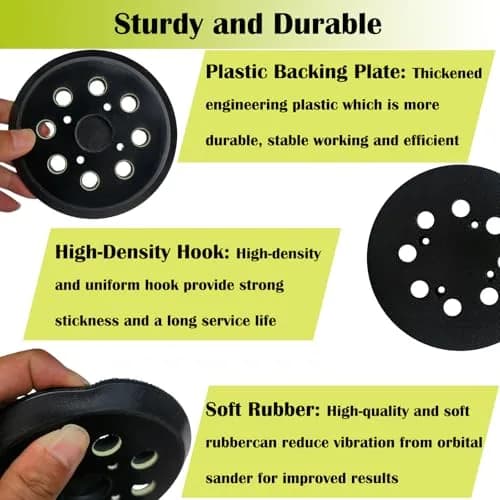 Tockrop 2 Pack 5 Inch 8 Hole Replacement Sander Pad for Ryobi RS290 RS241 RS240 RS280 RS280VS RS281VS P411 | Hook & Loop Sanding Pad thumbnail 3