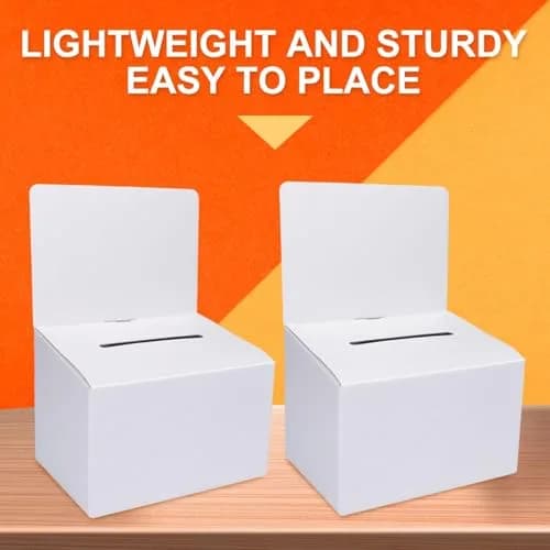 GRAWUN 6 Pack Cardboard Ballot Box with Slot | Office Suggestion Box for Feedback & Voting thumbnail 6