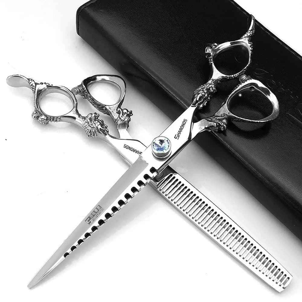 SHARONDS Professional Hair Cutting Dragon Shears 7 inch (17.78 cm) | Precision Barber Salon Tool — 7 Inch 2pc-a