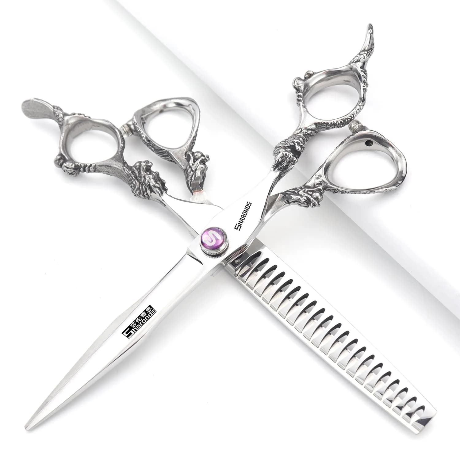 SHARONDS 7 Inch Dragon Hair Cutting Shears - 2 Piece Set (Color: C) - main product image