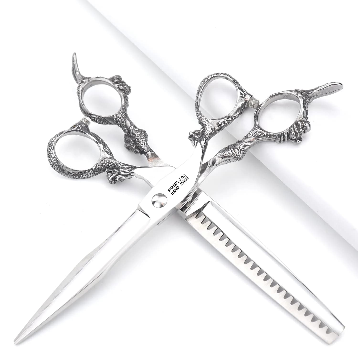 SHARONDS 7 Inch Dragon Hair Cutting Shears - 2 Piece Set (Color: C) - view 4