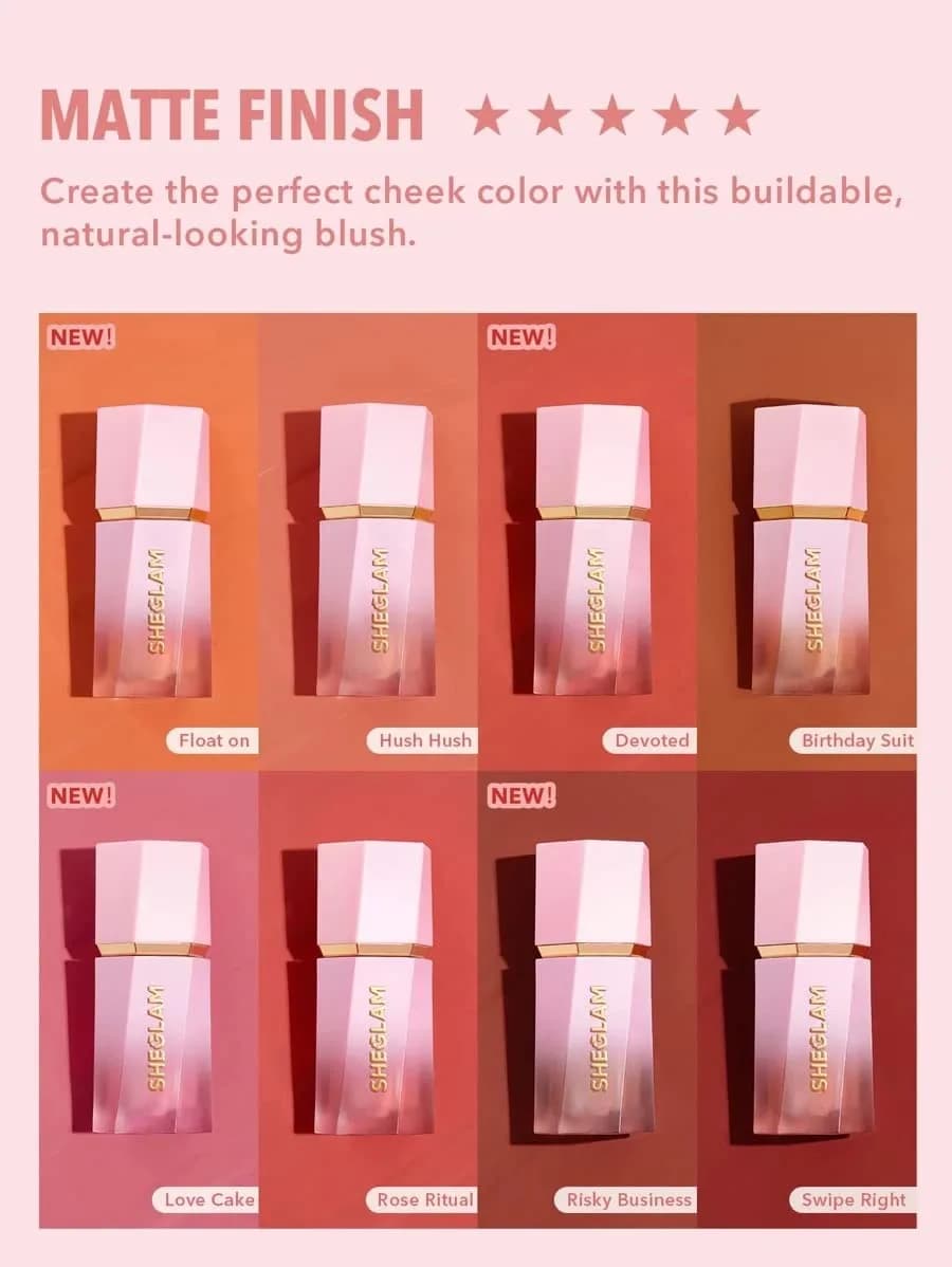 SHEGLAM Color Bloom Liquid Blush - Matte Risky Business (5.2ml) | Hydrating Gel-Cream Cheek Makeup - view 4