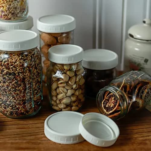 Bedgeta White Regular Mouth Mason Jar Lids (9-Pack, 70mm) | Leak-Proof Storage Caps for Ball & Kerr Jars thumbnail 4
