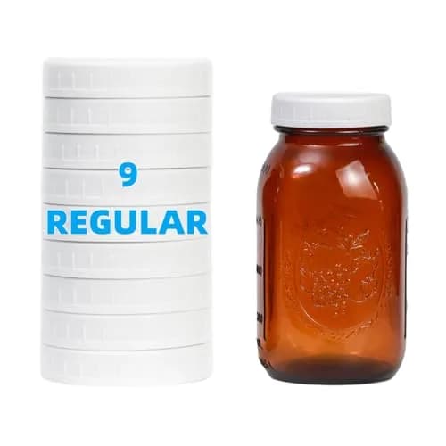 Bedgeta White Regular Mouth Mason Jar Lids (9-Pack, 70mm) | Leak-Proof Storage Caps for Ball & Kerr Jars thumbnail 1