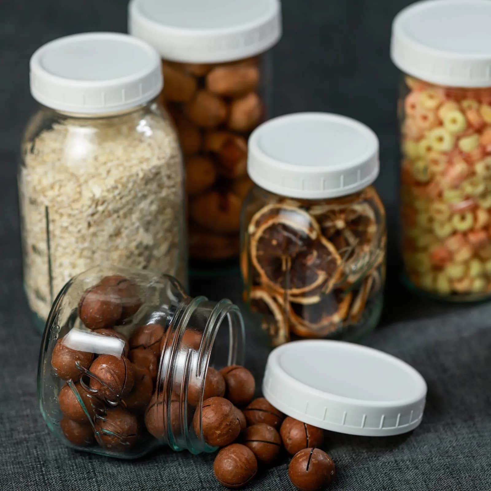 Bedgeta White Wide Mouth Mason Jar Lids (9-Pack, 86mm) | Food-Grade Plastic Storage Caps for Ball & Kerr Jars - view 4