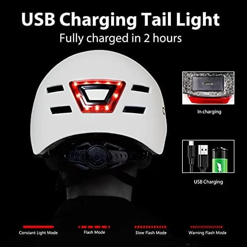 GTSBROS Adult Bike Helmet with LED Lights | Lightweight, Adjustable, Safety Certified for Men Women, Urban Cycling (61-64cm) thumbnail 4