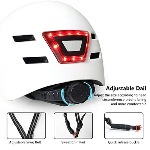 GTSBROS Adult Bike Helmet with LED Lights | Lightweight, Adjustable, Safety Certified for Men Women, Urban Cycling (61-64cm) thumbnail 3