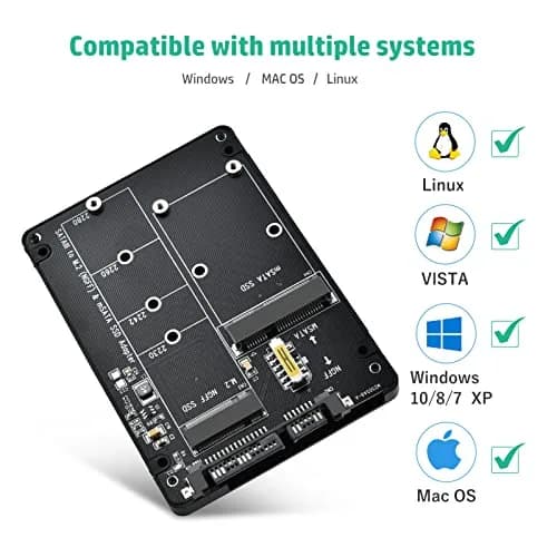 ELUTENG M.2 NGFF/MSATA to SATA Adapter - 2.5" SATA III Converter | Supports B&M Key, Not for M Key thumbnail 7