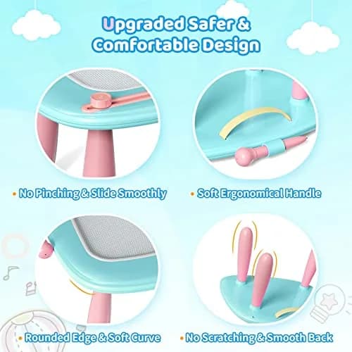 Kikidex Magnetic Drawing Board Toddler Toys Age 1-3 | Mess-Free Doodle Pad for Kids Birthday Gift (Mint Blue) thumbnail 5