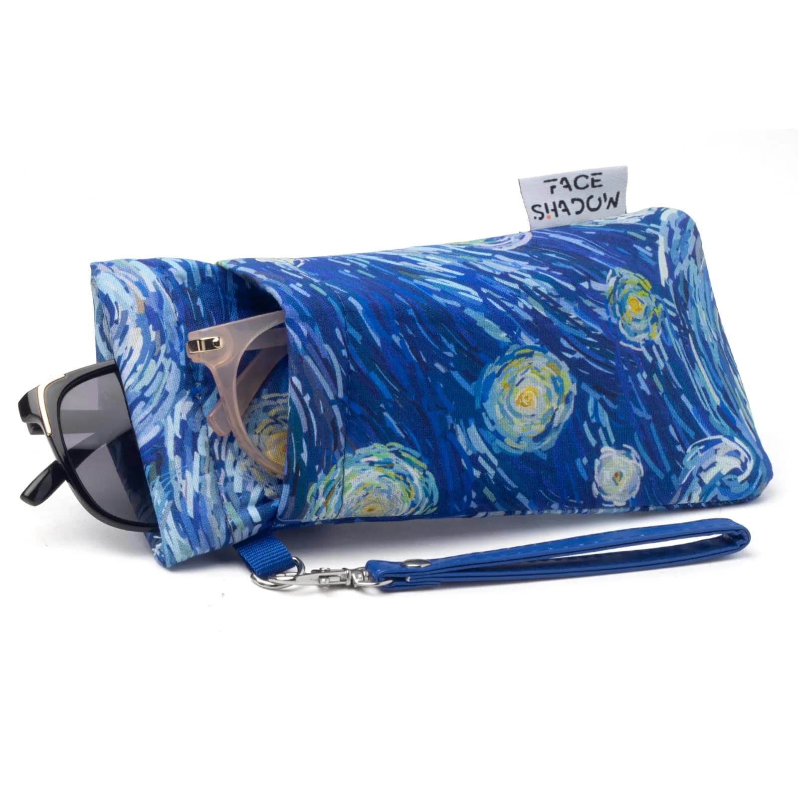 Face Shadow Starry Sky Large Double Eyeglass Pouch - Holds Two Pairs of Glasses - main product image