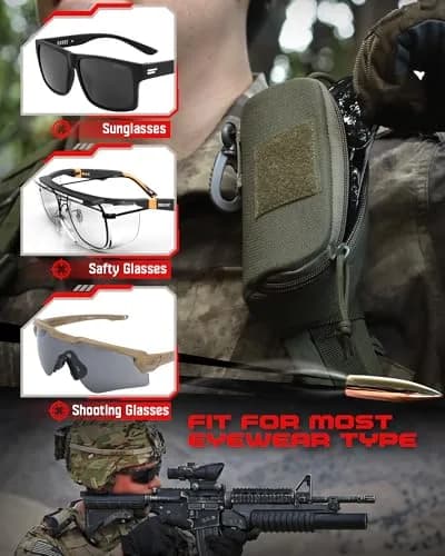 WYNEX Tactical Molle Glasses Pouch, Army Green | 16.5cm (6.5") thumbnail 2