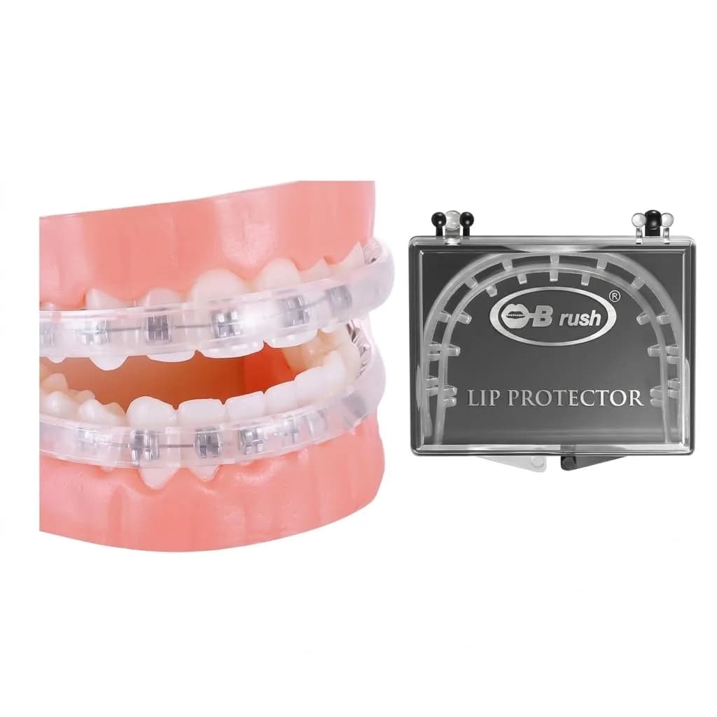 Obrush Comfort Covers for Braces | Orthodontic Mouth Guard & Lip Protector, Clear, 4.2"/3.9"