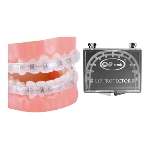Obrush Comfort Covers for Braces | Orthodontic Mouth Guard & Lip Protector, Clear, 4.2"/3.9" thumbnail 1
