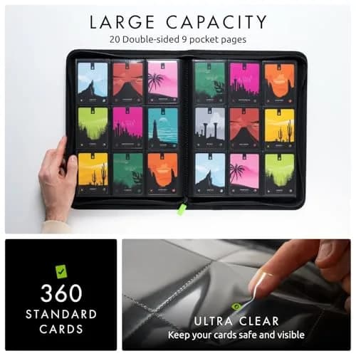 Vault X 9 Pocket Zip Trading Card Binder 360 Cards Exo-Tec Pink | Premium Card Protection thumbnail 4