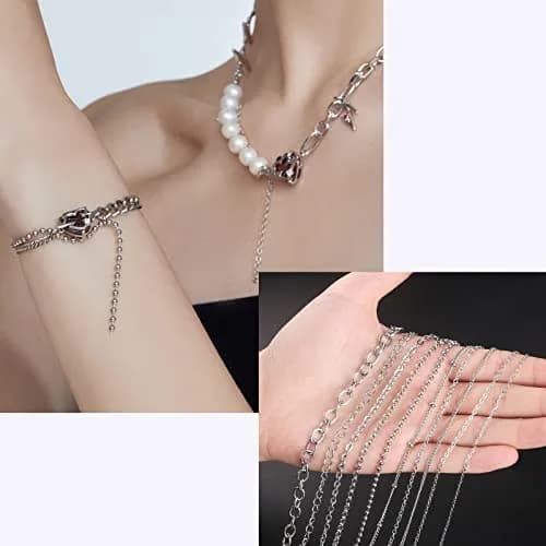 Ecoofor Stainless Steel Jewelry Chain Making Kit 22.5m (78.7ft) | 10 Rolls with Jump Rings & Clasps thumbnail 7