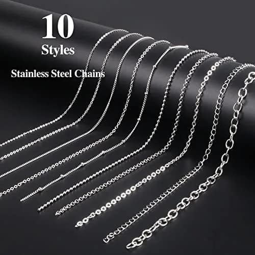 Ecoofor Stainless Steel Jewelry Chain Making Kit 22.5m (78.7ft) | 10 Rolls with Jump Rings & Clasps thumbnail 2