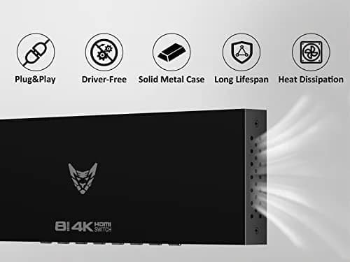 DiamondTiger 8 Port 4K HDMI Switcher Box IR Remote Control PC PS4 Xbox | 4K@30Hz, 8-in-1 Out, Durable Metal Enclosure thumbnail 5