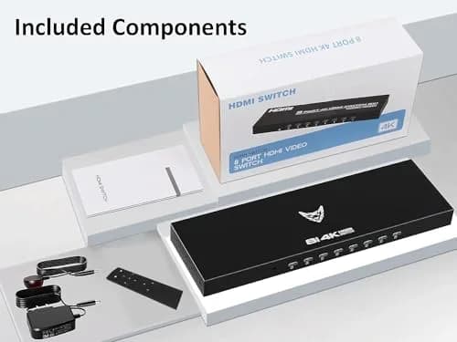 DiamondTiger 8 Port 4K HDMI Switcher Box IR Remote Control PC PS4 Xbox | 4K@30Hz, 8-in-1 Out, Durable Metal Enclosure thumbnail 6